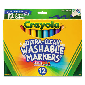 Crayola® Ultra-clean Washable Markers, Broad Bullet Tip, Assorted Colors, Dozen freeshipping - TVN Wholesale
